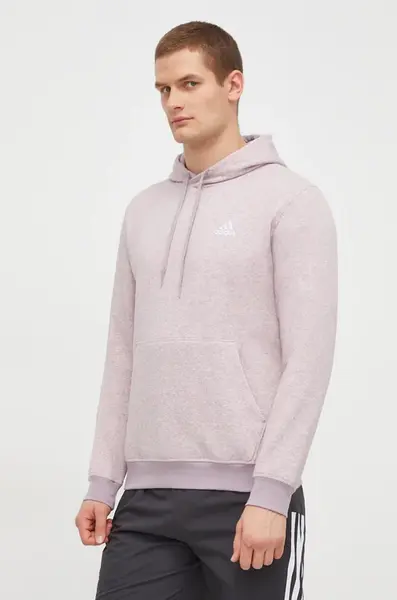 Mikina adidas pánská, růžová barva, s kapucí, melanžová, IR5313