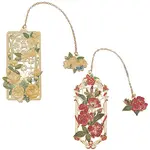 2Pcs 2 Styles Zinc Alloy Enamel Bookmarks