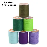 6 Rolls 6 Colors Round Waxed Polyester Cord