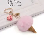 Ice cream Furry Pom-Pom Keychain