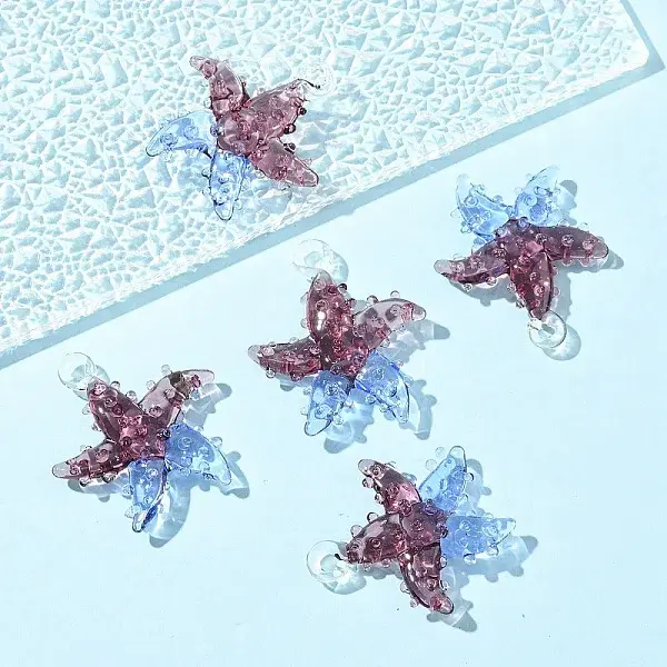 5Pcs Handmade Lampwork Pendants