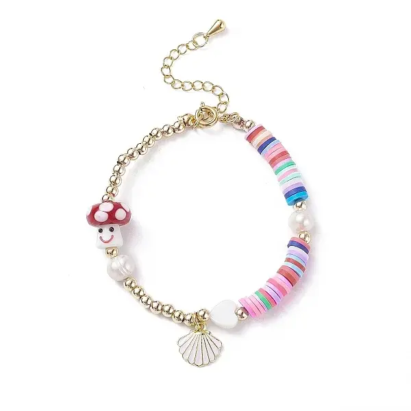 Alloy Enamel Shell Charm Bracelet