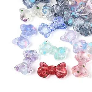 Transparent Spray Painted Acrylic Beads