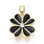 Brass Micro Pave Clear Cubic Zirconia Pendants