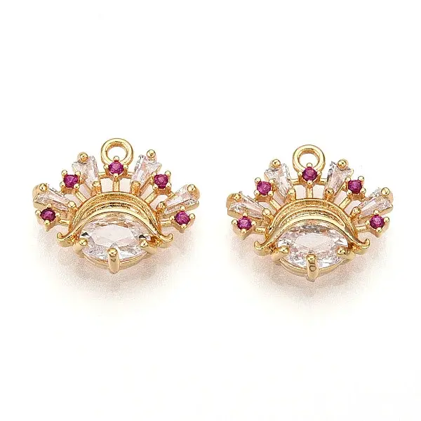 Brass Micro Pave Cubic Zirconia Charms