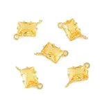 Brass Pave Cubic Zirconia Rectangle Connector Charms
