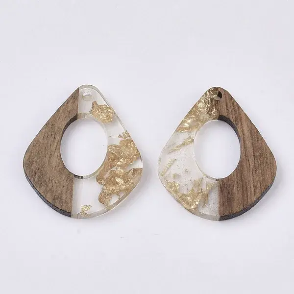 Transparent Resin & Walnut Wood Pendants