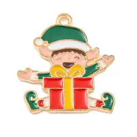 Christmas Theme Alloy Enamel Pendants