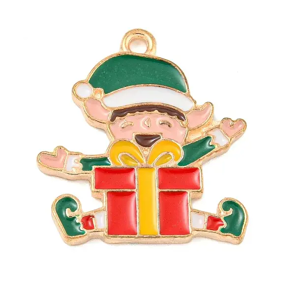 Christmas Theme Alloy Enamel Pendants