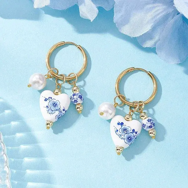 Heart 304 Stainless Steel Hoop Earrings