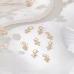 8Pcs Brass Micro Pave Clear Cubic Zirconia Pendants