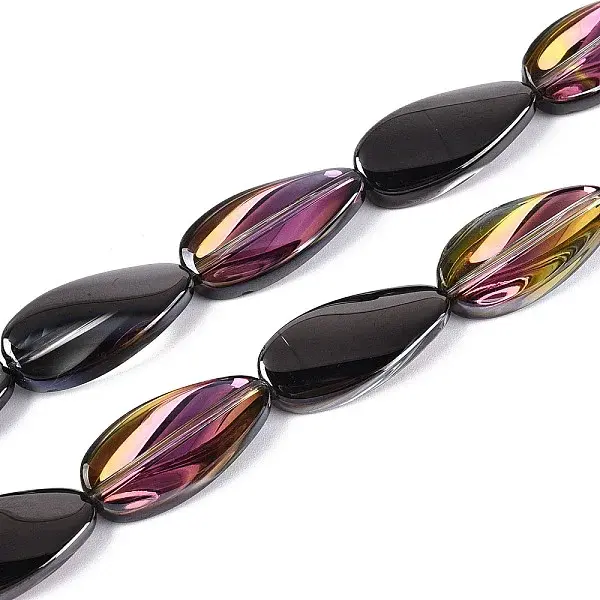 Electroplate Transparent Glass Beads Strands