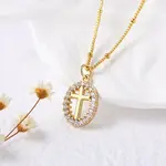 Brass Clear Cubic Zirconia Pendant Necklaces for Women