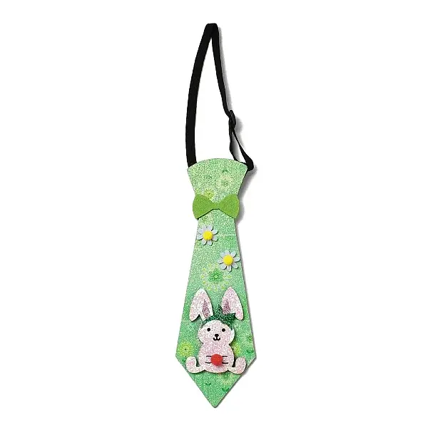 Easter Theme Rabbit Egg Glitter Felt Necktie