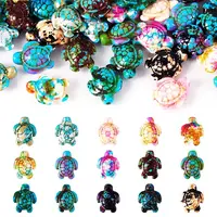 60Pcs 15 Styles Spray Painted Synthetic Turquoise Beads