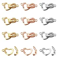 Brass Micro Pave Cubic Zirconia Fold Over Clasps