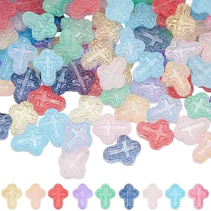 150Pcs Transparent Spray Paint Glass Beads