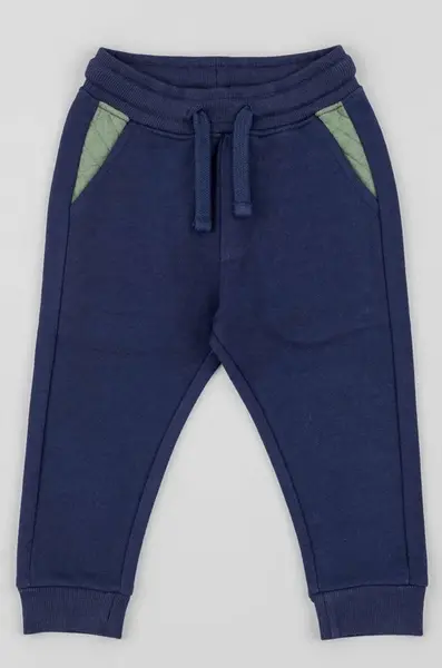 Kojenecké bavlněné tepláky zippy tmavomodrá barva