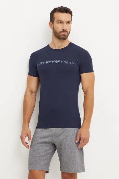 Tričko Emporio Armani Underwear tmavomodrá barva, s potiskem, 111035 4F729