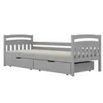 Postel Tosia velké zásuvky 90x200 šedá