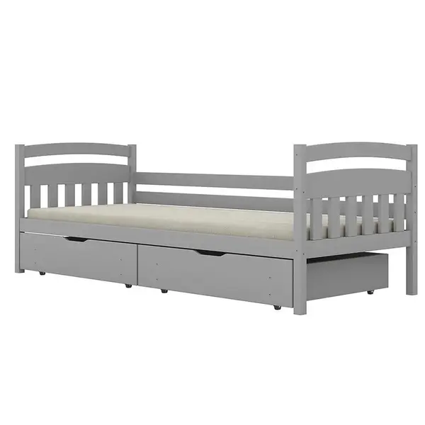 Postel Tosia velké zásuvky 90x200 šedá