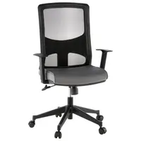 MID.YOU OTOČNÁ ŽIDLE, síťovina, plochá tkanina, šedá, černá