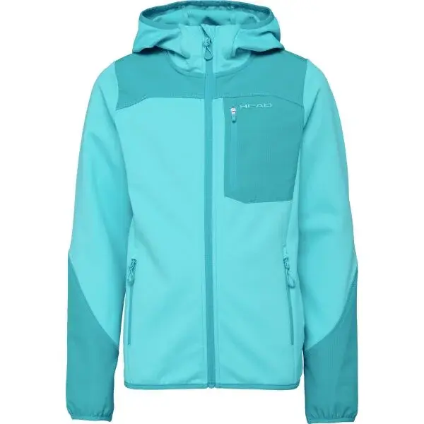 Head KARMEL Detská technická mikina, tyrkysová, veľkosť 128-134