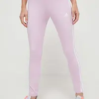 Legíny adidas dámské, růžová barva, vzorované