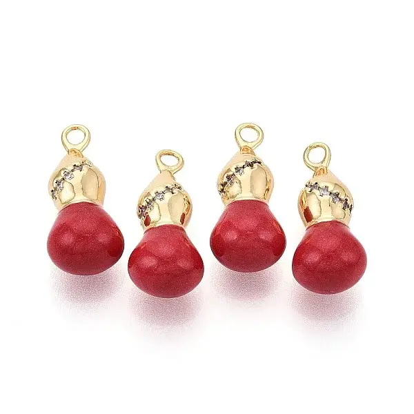 Brass Micro Pave Clear Cubic Zirconia Pendants