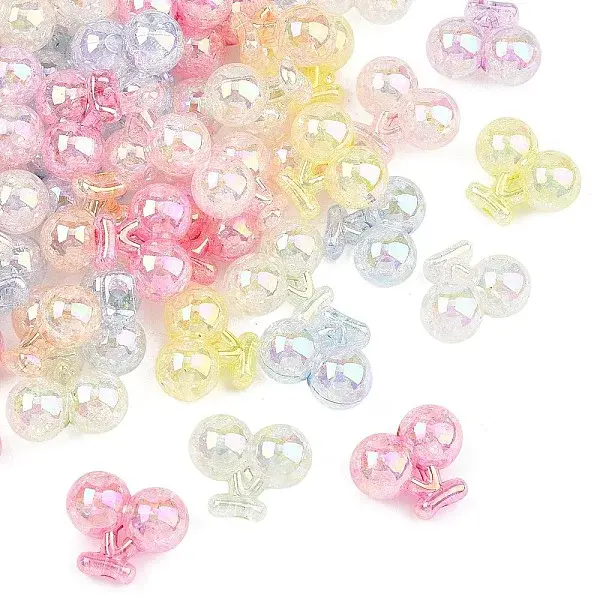 UV Plating Transparent Crackle Acrylic Beads
