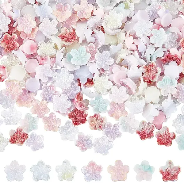 210Pcs 7 Colors Luminous Opaque Resin Cabochons