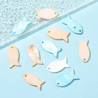 10Pcs Dyed Natural Shell Fish Pendants