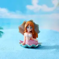 Miniature Mermaid with Shell Display Decorations