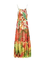 Desigual Plážové šaty  limetková / oranžová / homárová / biela