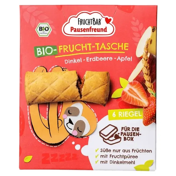 FRUCHTBAR Špaldové taštičky jahoda a jablko BIO 6 x 22 g