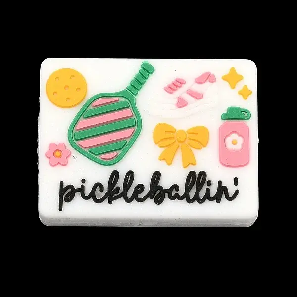 Pickleball Theme Silicone Focal Beads