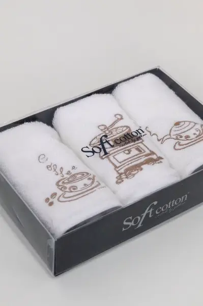 Kuchyňské utěrky COFFEE, 3 ks Bílá