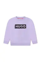 Dětská mikina HUGO fialová barva, s potiskem