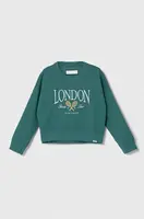 Dětská mikina Abercrombie & Fitch zelená barva, s aplikací