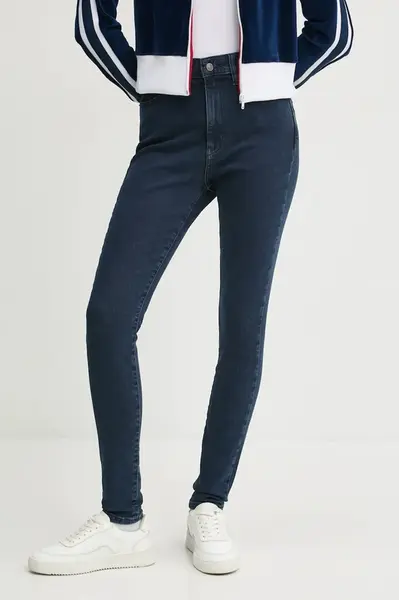 Džíny Tommy Jeans dámské, tmavomodrá barva, DW0DW20217