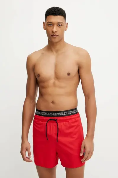 Plavkové šortky Karl Lagerfeld zelená barva, A1M46058