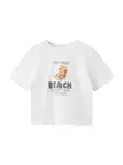 MANGO KIDS Tričko 'BEACH'  olivová / oranžová / čierna / biela