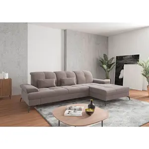 Sit & More ROHOVÁ SEDAČKA, textil, šedohnědá