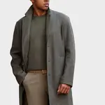 Ombre Men's lightweight single-breasted coat - graphite-khaki