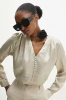 Halenka Answear.LAB dámská, zlatá barva, hladká