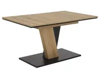 Rozkládací jídelní stůl Lucy 140x90 cm, dub evoke/černý