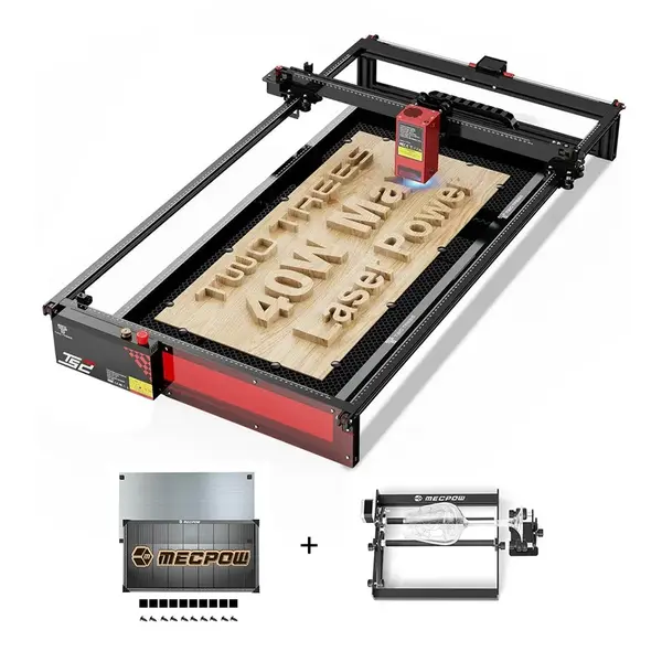 TWO TREES TS2-40 Max 40W Laser Engraver + Laser Bed + Rotary Roller