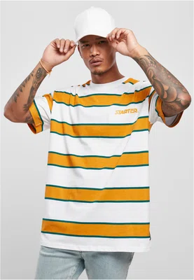 Starter Logo Striped Tee bílá/žlutá
