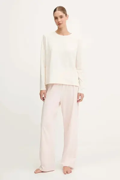 Pyžamo BOSS dámské, béžová barva, 50550217