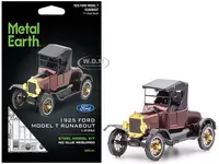 Model Kit 1925 Ford Model T Runabout Dark Red and Black (Moderate Difficulty) Steel Model by Metal Earth